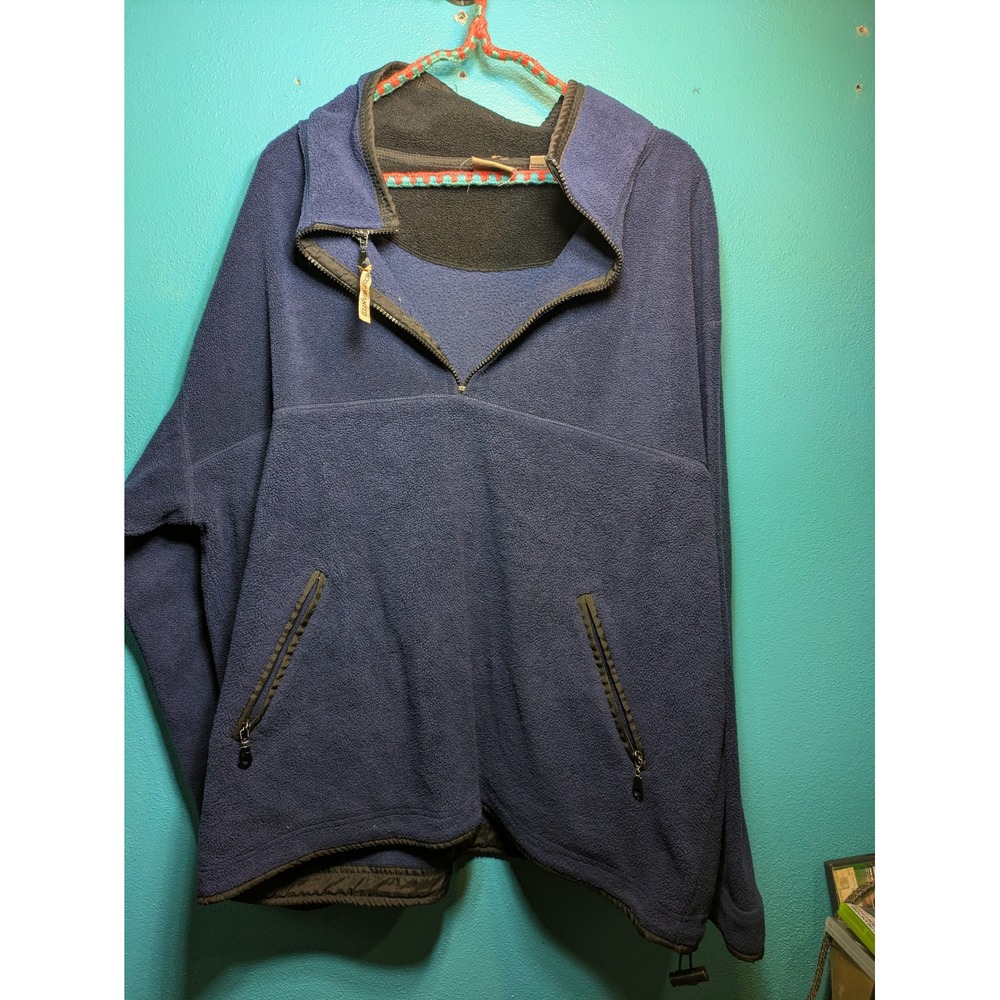 Most Wanted Mens XXL Fleece Pullover Quarter Zip Navy Blue Outdoor Gorpcore
